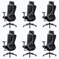 Black / Grey Mesh Office Chair Nylon Frame Rotatable Desk Chair with Wheels Black 6 Piece Set Clearhalo 'furn' 'furn_office_chair' 'Furniture' 'Office Chairs' 'Office Furniture' 'office_chair' 5593696