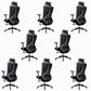 Black / Grey Mesh Office Chair Nylon Frame Rotatable Desk Chair with Wheels Black 8 Piece Set Clearhalo 'furn' 'furn_office_chair' 'Furniture' 'Office Chairs' 'Office Furniture' 'office_chair' 5593697