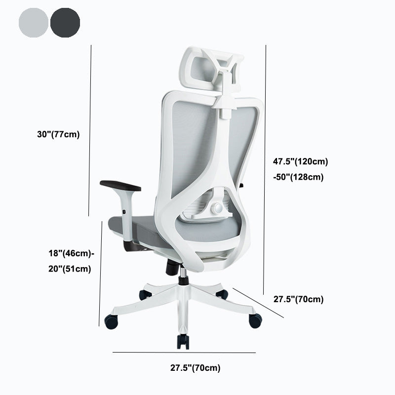 Black / Grey Mesh Office Chair Nylon Frame Rotatable Desk Chair with Wheels Clearhalo 'furn' 'furn_office_chair' 'Furniture' 'Office Chairs' 'Office Furniture' 'office_chair' 5593698