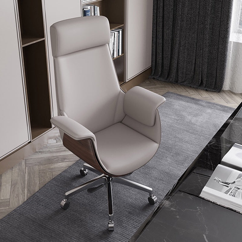 Silla de cuero giratorio de oficina media / alta para el hogar para el hogar y la oficina
