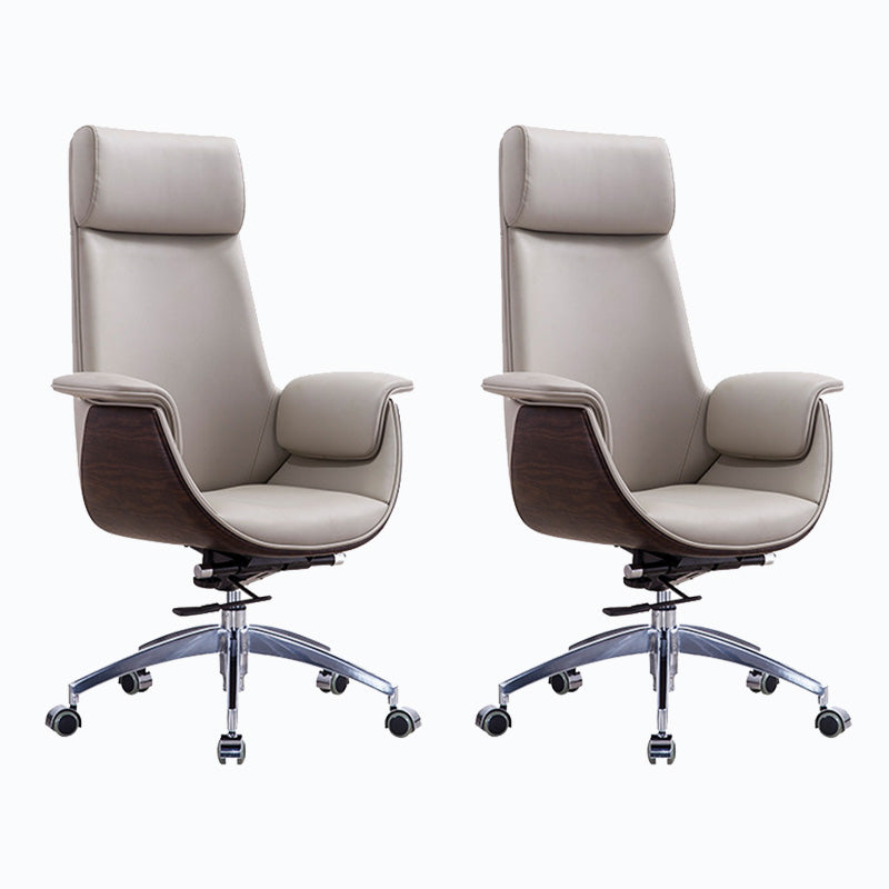 Silla de cuero giratorio de oficina media / alta para el hogar para el hogar y la oficina