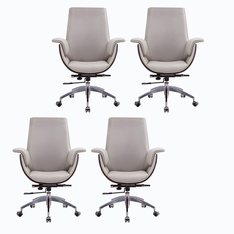 Silla de cuero giratorio de oficina media / alta para el hogar para el hogar y la oficina