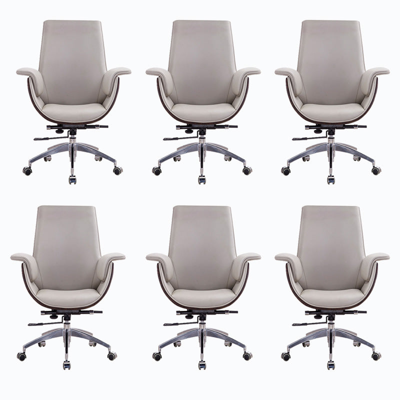 Silla de cuero giratorio de oficina media / alta para el hogar para el hogar y la oficina