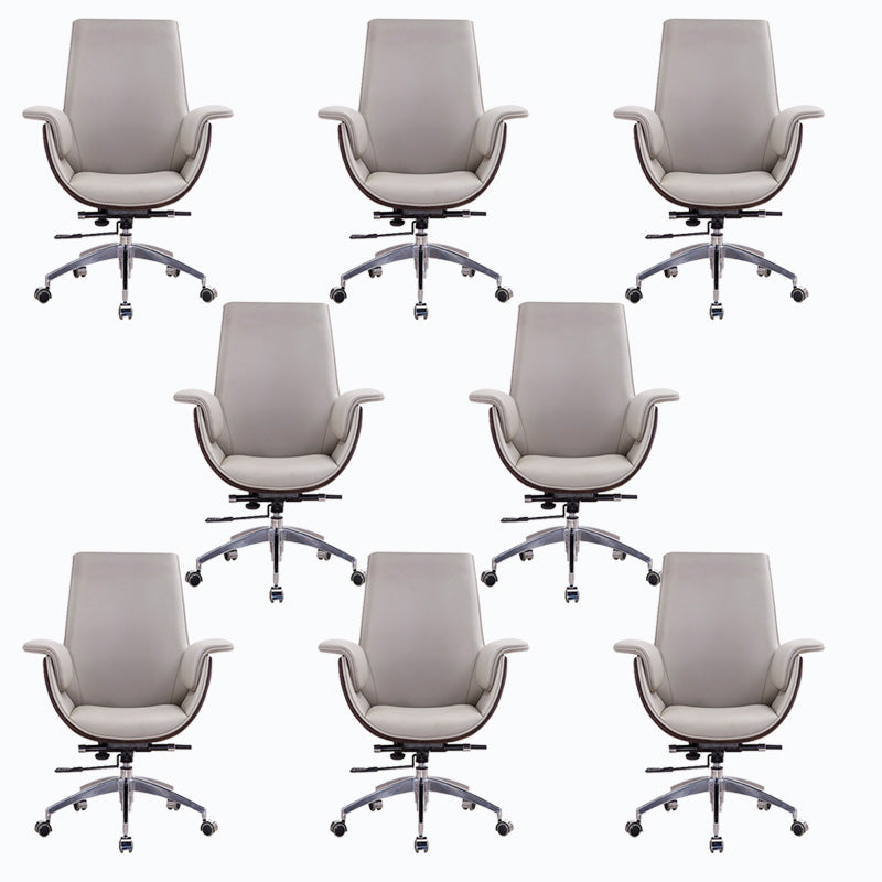 Silla de cuero giratorio de oficina media / alta para el hogar para el hogar y la oficina