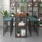 Modern de 1/4/7 piezas de mesa de barra de barra de pino de madera de pino con taburetes altos