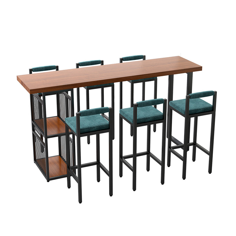 Modern de 1/4/7 piezas de mesa de barra de barra de pino de madera de pino con taburetes altos