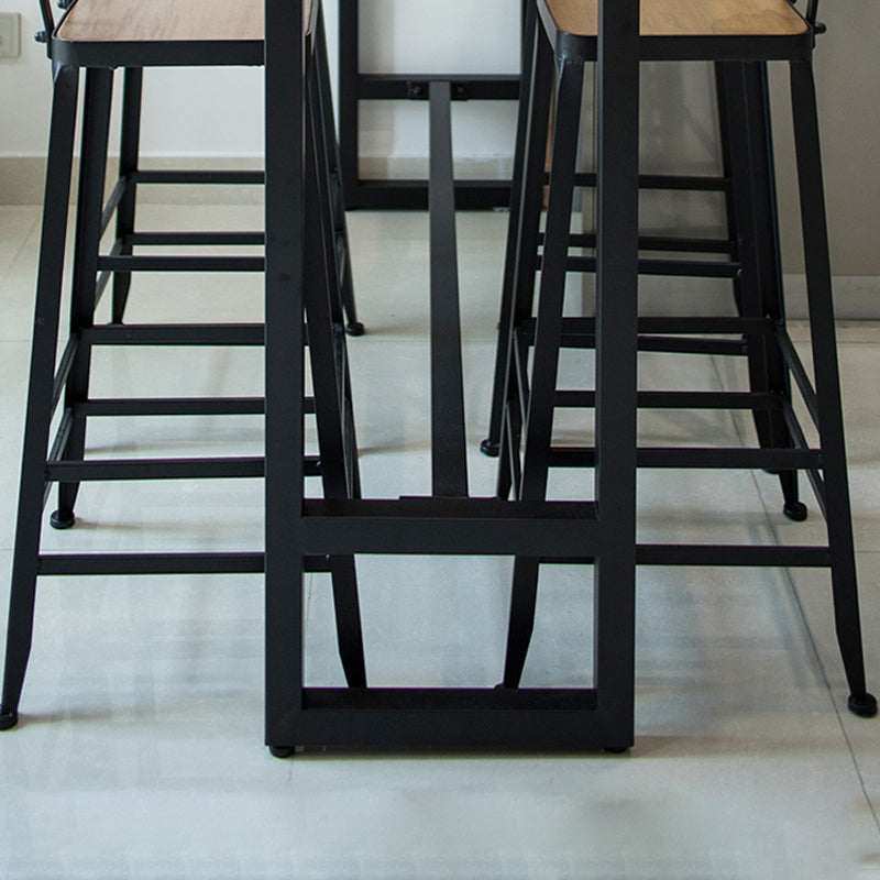 1/5 piezas Mesa de mesa de pub rectangular industrial de la mesa de madera con taburetes altos