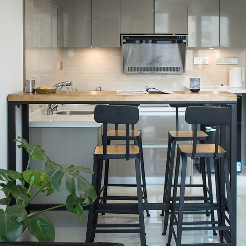 1/5 piezas Mesa de mesa de pub rectangular industrial de la mesa de madera con taburetes altos