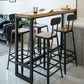 1/5 piezas Mesa de mesa de pub rectangular industrial de la mesa de madera con taburetes altos