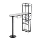 Glam Stone Bar Tafel Set 1/3 stukken tegen tafel met metalen krukken