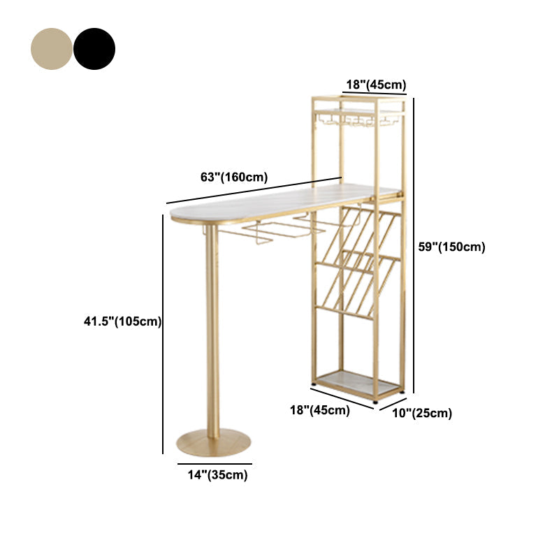 Glam Stone Bar Tafel Set 1/3 stukken tegen tafel met metalen krukken