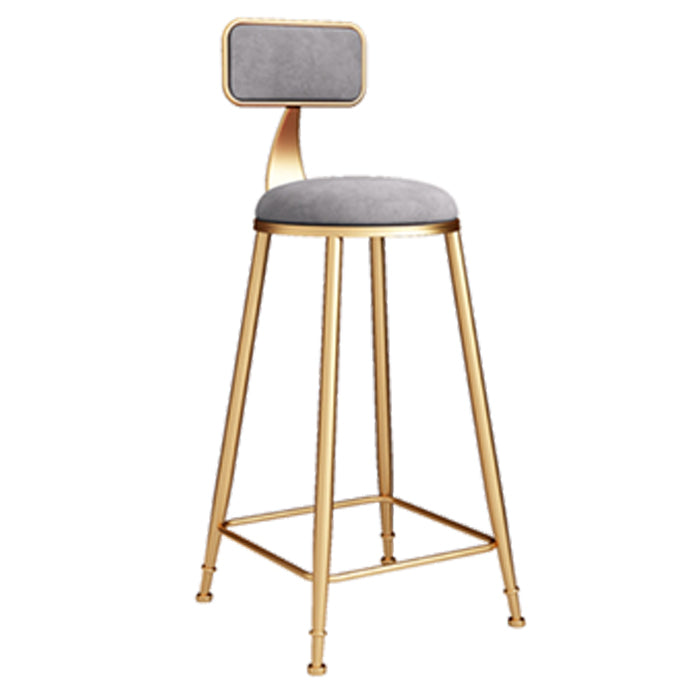 Glam 1/7 Pieces Bar Table Set Rectangle Stone Counter Table with High Stools Light-Grey 30"H Stool (Single) Clearhalo 'Bar Furniture' 'furn' 'furn_home_bar_bar_sets' 'Furniture' 'Home Bars & Bar Sets' 'home_bar_bar_sets' 'Kitchen & Dining Furniture' 5596853