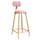 Glam 1/7 Pieces Bar Table Set Rectangle Stone Counter Table with High Stools Light-Pink 30"H Stool (Single) Clearhalo 'Bar Furniture' 'furn' 'furn_home_bar_bar_sets' 'Furniture' 'Home Bars & Bar Sets' 'home_bar_bar_sets' 'Kitchen & Dining Furniture' 5596860