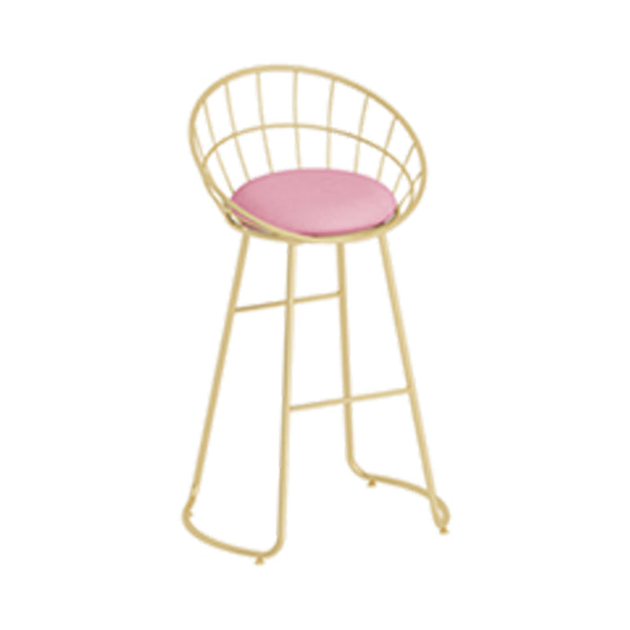 Glam 1/7 Pieces Bar Table Set Rectangle Stone Counter Table with High Stools Pink 30"H Stool (Single) Clearhalo 'Bar Furniture' 'furn' 'furn_home_bar_bar_sets' 'Furniture' 'Home Bars & Bar Sets' 'home_bar_bar_sets' 'Kitchen & Dining Furniture' 5596864