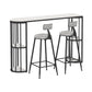 Indoor Oval Pub Dining Set 1/2/3 Pieces Stone and Metal Pub Set with Storage 3 Pieces: White Table, 2 Gray Stools Clearhalo 'Bar Furniture' 'furn' 'furn_home_bar_bar_sets' 'Furniture' 'Home Bars & Bar Sets' 'home_bar_bar_sets' 'Kitchen & Dining Furniture' 5596880