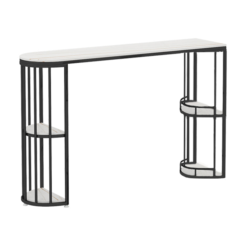 Indoor Oval Pub Dining Set 1/2/3 Pieces Stone and Metal Pub Set with Storage Clearhalo 'Bar Furniture' 'furn' 'furn_home_bar_bar_sets' 'Furniture' 'Home Bars & Bar Sets' 'home_bar_bar_sets' 'Kitchen & Dining Furniture' 5596883