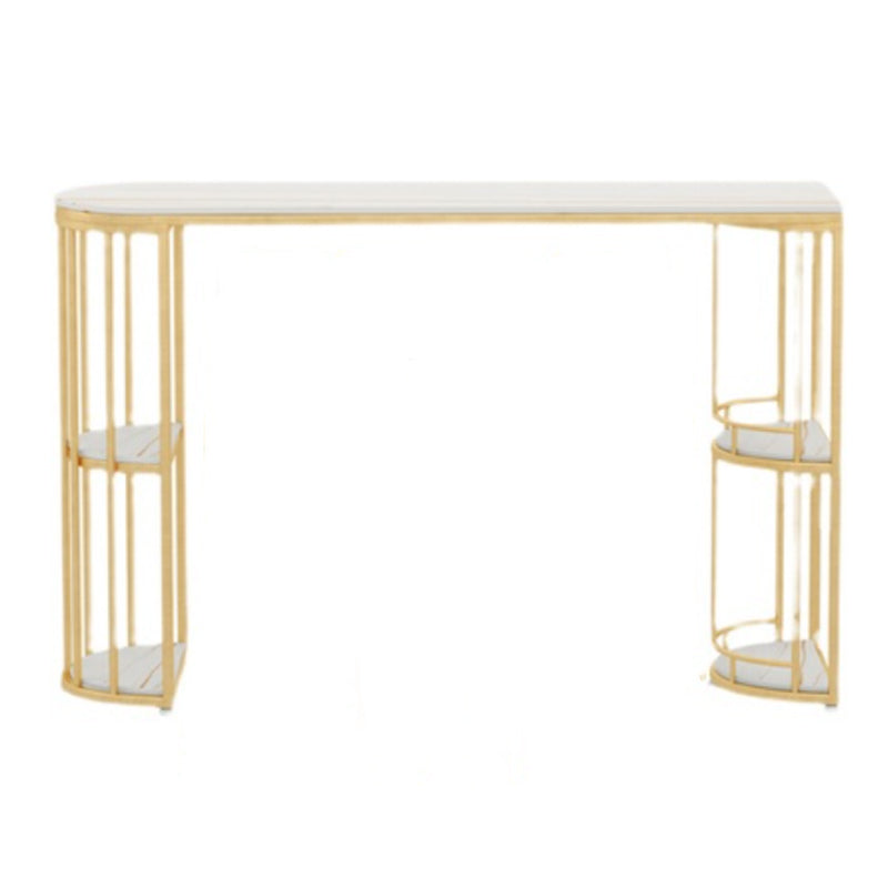 Indoor Oval Pub Dining Set 1/2/3 Pieces Stone and Metal Pub Set with Storage Clearhalo 'Bar Furniture' 'furn' 'furn_home_bar_bar_sets' 'Furniture' 'Home Bars & Bar Sets' 'home_bar_bar_sets' 'Kitchen & Dining Furniture' 5596888