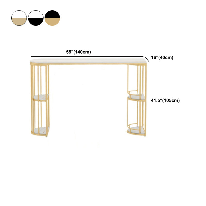 Indoor Oval Pub Dining Set 1/2/3 Pieces Stone and Metal Pub Set with Storage Clearhalo 'Bar Furniture' 'furn' 'furn_home_bar_bar_sets' 'Furniture' 'Home Bars & Bar Sets' 'home_bar_bar_sets' 'Kitchen & Dining Furniture' 5596901