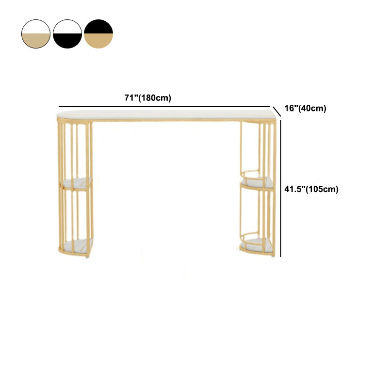 Indoor Oval Pub Dining Set 1/2/3 Pieces Stone and Metal Pub Set with Storage Clearhalo 'Bar Furniture' 'furn' 'furn_home_bar_bar_sets' 'Furniture' 'Home Bars & Bar Sets' 'home_bar_bar_sets' 'Kitchen & Dining Furniture' 5596903
