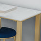1/4 stuks luxueuze rechthoek pubtafel set marmeren aanrechttafel ingesteld met hoge ontlasting