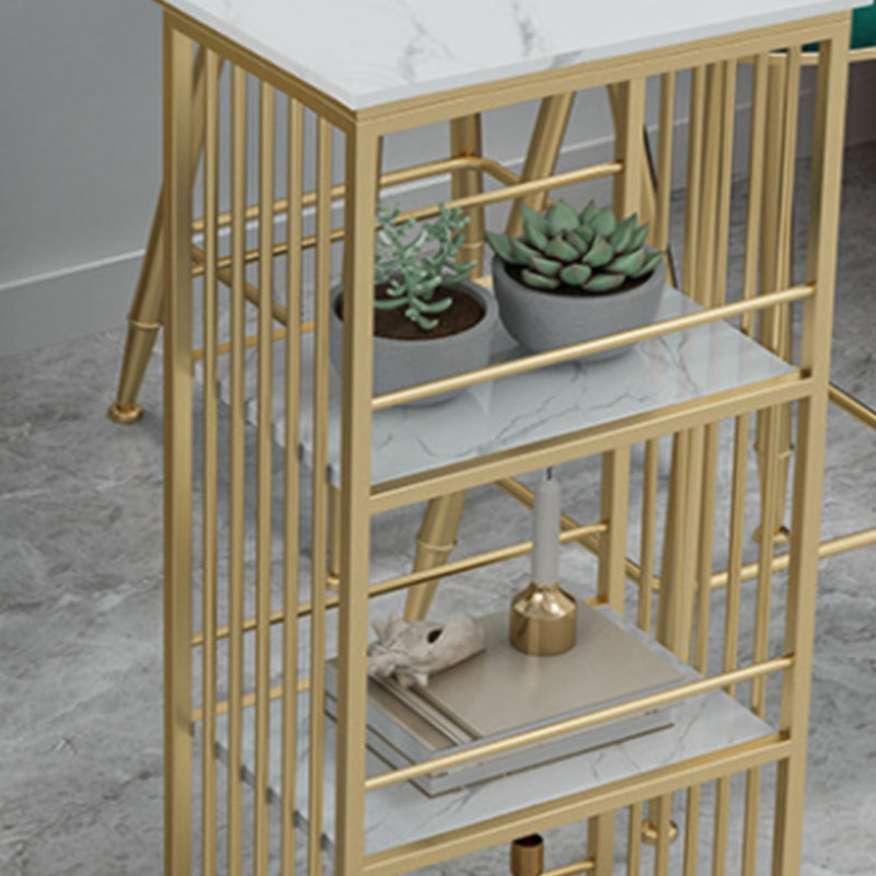 1/4 stuks luxueuze rechthoek pubtafel set marmeren aanrechttafel ingesteld met hoge ontlasting