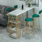 1/4 stuks luxueuze rechthoek pubtafel set marmeren aanrechttafel ingesteld met hoge ontlasting