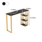 1/4 stuks luxueuze rechthoek pubtafel set marmeren aanrechttafel ingesteld met hoge ontlasting