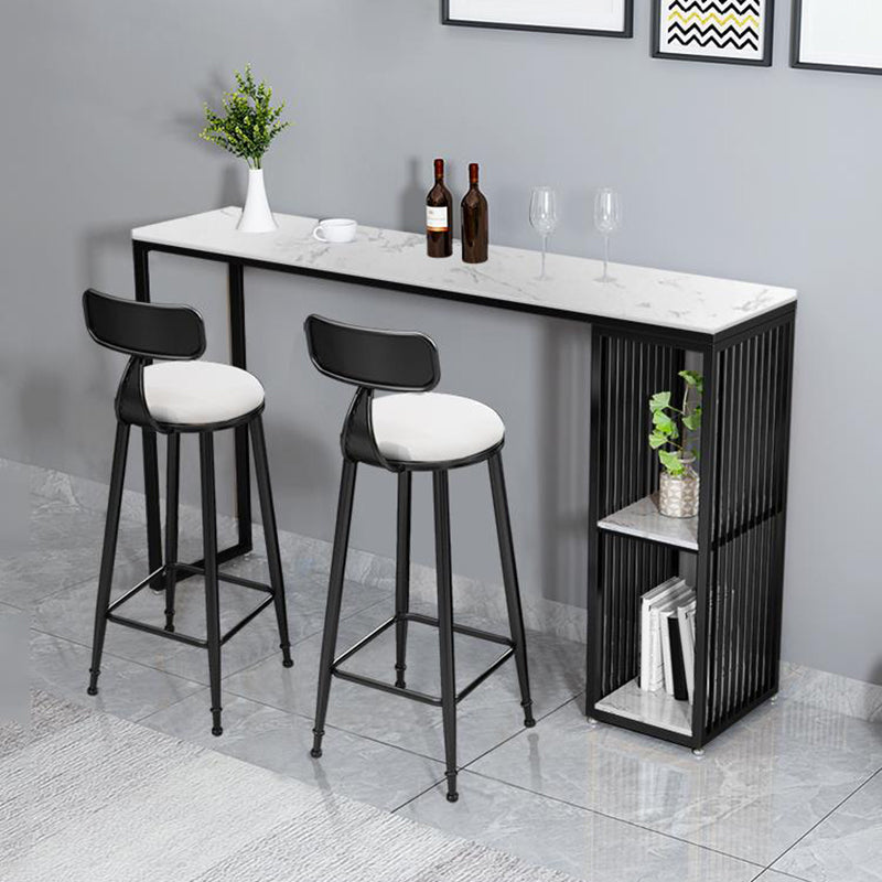 Ensemble de table de bar en pierre glamour 1/3 pièces Rectangle Counter Table Set pour intérieur