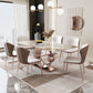 Luxurious Sintered Stone Top Dining Set Rectangle 1/4/5/7/9 Pieces Dining Room Table Set 7 Pieces: Table, 6 Chairs Clearhalo 'Dining Room Sets' 'Dining Tables & Seating' 'dining_room_set' 'furn' 'furn_dining_room_set' 'Furniture' 'Kitchen & Dining Furniture' 5596975