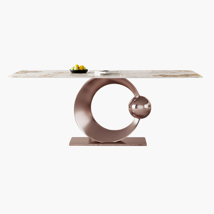 Luxurious Sintered Stone Top Dining Set Rectangle 1/4/5/7/9 Pieces Dining Room Table Set Clearhalo 'Dining Room Sets' 'Dining Tables & Seating' 'dining_room_set' 'furn' 'furn_dining_room_set' 'Furniture' 'Kitchen & Dining Furniture' 5596977