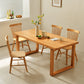 Juego de comedor moderno de 1/3/3/5 piezas, juego de comedor rectangular de madera maciza en color natural