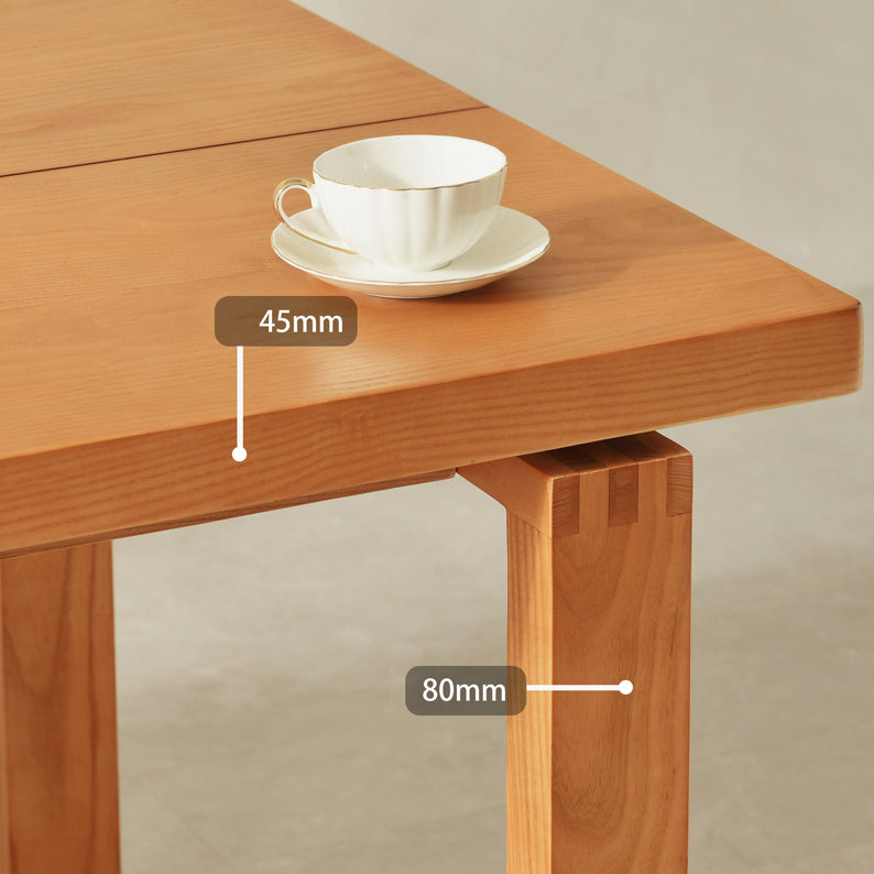 Juego de comedor moderno de 1/3/3/5 piezas, juego de comedor rectangular de madera maciza en color natural