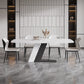 Contemporary Dining Set 1/4/5/7 Pcs Dining Table Set with Sintered Stone Top 5 Pieces: Table, 4 Chairs Clearhalo 'Dining Room Sets' 'Dining Tables & Seating' 'dining_room_set' 'furn' 'furn_dining_room_set' 'Furniture' 'Kitchen & Dining Furniture' 5597008