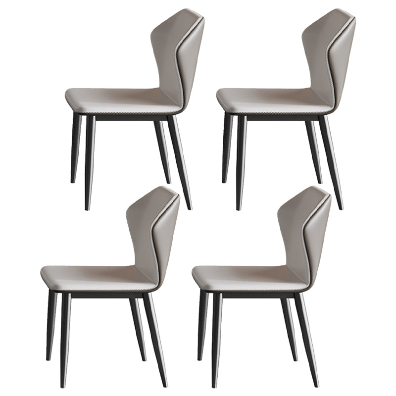 Contemporary Dining Set 1/4/5/7 Pcs Dining Table Set with Sintered Stone Top 4 White Chairs Clearhalo 'Dining Room Sets' 'Dining Tables & Seating' 'dining_room_set' 'furn' 'furn_dining_room_set' 'Furniture' 'Kitchen & Dining Furniture' 5597010