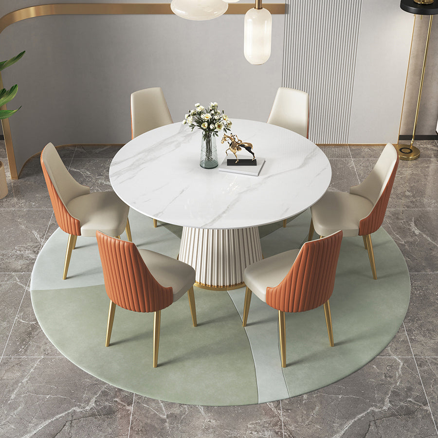 Glam Dining Set Stone 1/4/6/7 Pieces Dining Furniture for Indoor