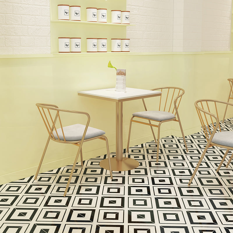 Nordic 1/3/4 Pieces Dining Set Stone Dining Table for Milk Tea Shop Cafe 3 Pieces: White-gold Table, 2 Grey Chairs Clearhalo 'Dining Room Sets' 'Dining Tables & Seating' 'dining_room_set' 'furn' 'furn_dining_room_set' 'Furniture' 'Kitchen & Dining Furniture' 5597051