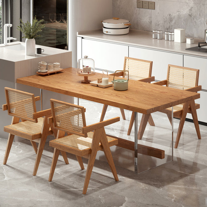 Modern Solid Wood Dining Set 1/2/5/7 Pieces Dining Table with Wood Chairs Clearhalo 'Dining Room Sets' 'Dining Tables & Seating' 'dining_room_set' 'furn' 'furn_dining_room_set' 'Furniture' 'Kitchen & Dining Furniture' 5597078