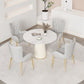 Nordic 1/4/5 Pieces Dining Set Round Stone Dining Table for Dining Room Clearhalo 'Dining Room Sets' 'Dining Tables & Seating' 'dining_room_set' 'furn' 'furn_dining_room_set' 'Furniture' 'Kitchen & Dining Furniture' 5597161