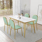 Nordic 1/4/5/7 Pieces Dining Set Rectangle Stone Dining Table for Kitchen Dining Room 5 Pieces: Table, 4 Green Chairs Clearhalo 'Dining Room Sets' 'Dining Tables & Seating' 'dining_room_set' 'furn' 'furn_dining_room_set' 'Furniture' 'Kitchen & Dining Furniture' 5597266