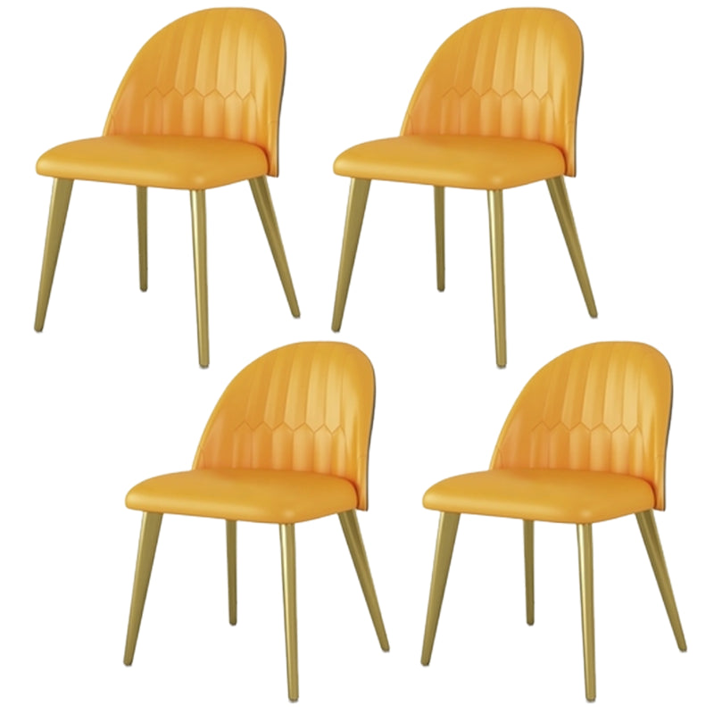 Nordic 1/4/5/7 Pieces Dining Set Rectangle Stone Dining Table for Kitchen Dining Room 4 Orange Chairs Clearhalo 'Dining Room Sets' 'Dining Tables & Seating' 'dining_room_set' 'furn' 'furn_dining_room_set' 'Furniture' 'Kitchen & Dining Furniture' 5597268