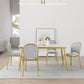 Nordic 1/4/5/7 Pieces Dining Set Rectangle Stone Dining Table for Kitchen Dining Room 5 Pieces: Table, 4 Grey Chairs Clearhalo 'Dining Room Sets' 'Dining Tables & Seating' 'dining_room_set' 'furn' 'furn_dining_room_set' 'Furniture' 'Kitchen & Dining Furniture' 5597271