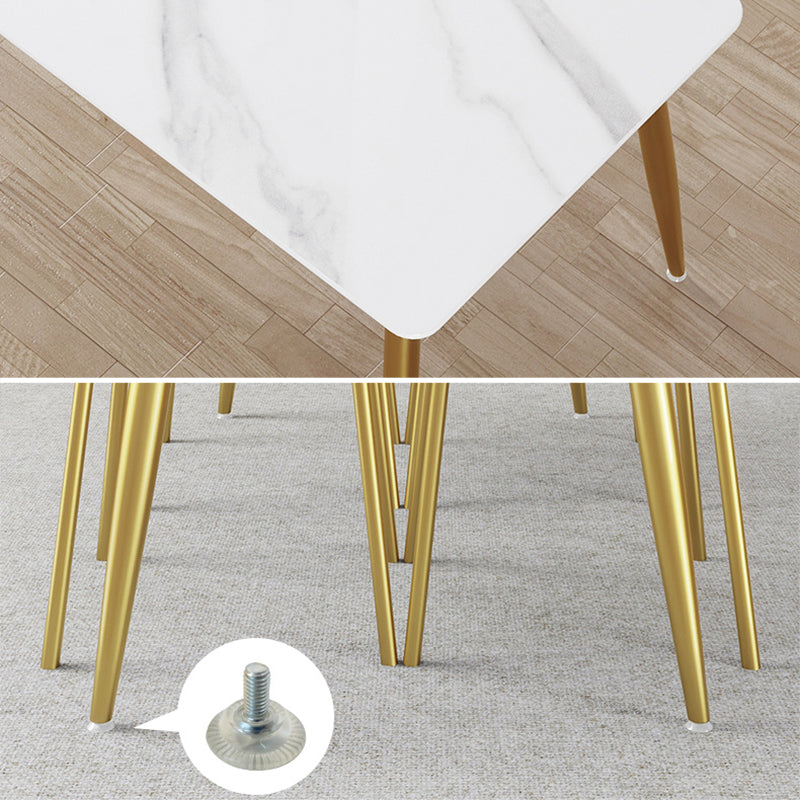 Nordic 1/4/5/7 Pieces Dining Set Rectangle Stone Dining Table for Kitchen Dining Room Clearhalo 'Dining Room Sets' 'Dining Tables & Seating' 'dining_room_set' 'furn' 'furn_dining_room_set' 'Furniture' 'Kitchen & Dining Furniture' 5597276