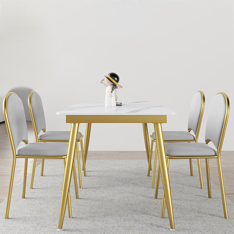 Nordic 1/4/5/7 Pieces Dining Set Rectangle Stone Dining Table for Kitchen Dining Room Clearhalo 'Dining Room Sets' 'Dining Tables & Seating' 'dining_room_set' 'furn' 'furn_dining_room_set' 'Furniture' 'Kitchen & Dining Furniture' 5597280