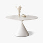 Round White-black Stone Dining Table Modern Turntable Furniture With Pedestal Base White 47.2"L x 47.2"W x 29.5"H Without Chairs Clearhalo 'Dining Tables & Seating' 'Dining Tables' 'dining_table' 'furn' 'furn_dining_table' 'Furniture' 'Kitchen & Dining Furniture' 5597312