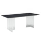 Rectangular Stone White-gray Dining Table Modern Furniture with Acrylic Double Pedestal