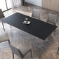Rectangular Stone White-gray Dining Table Modern Furniture with Acrylic Double Pedestal