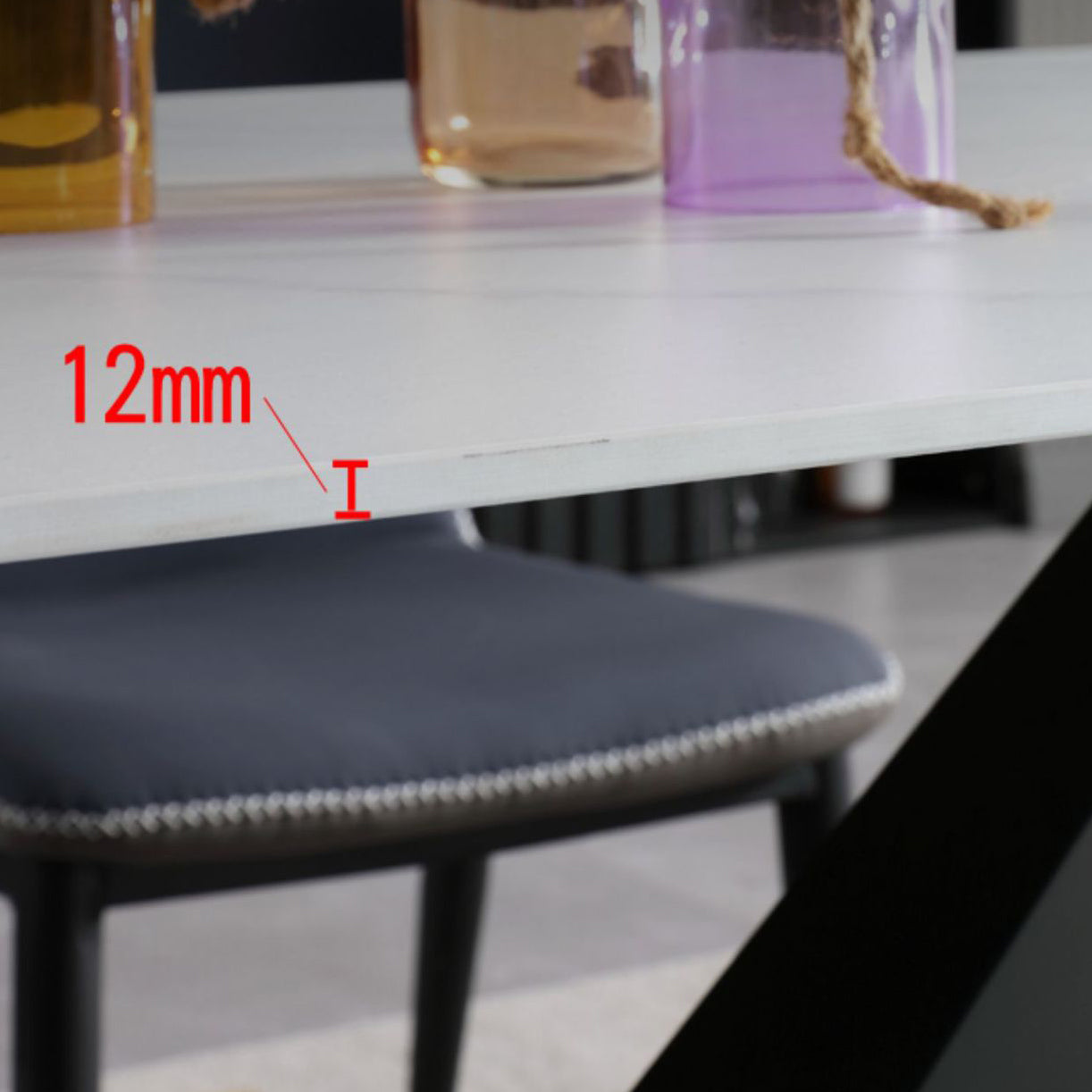 Rectangular Sintered Stone Dining Table Modern Dining Table with Steel Base for Home Clearhalo 'Dining Tables & Seating' 'Dining Tables' 'dining_table' 'furn' 'furn_dining_table' 'Furniture' 'Kitchen & Dining Furniture' 5597349