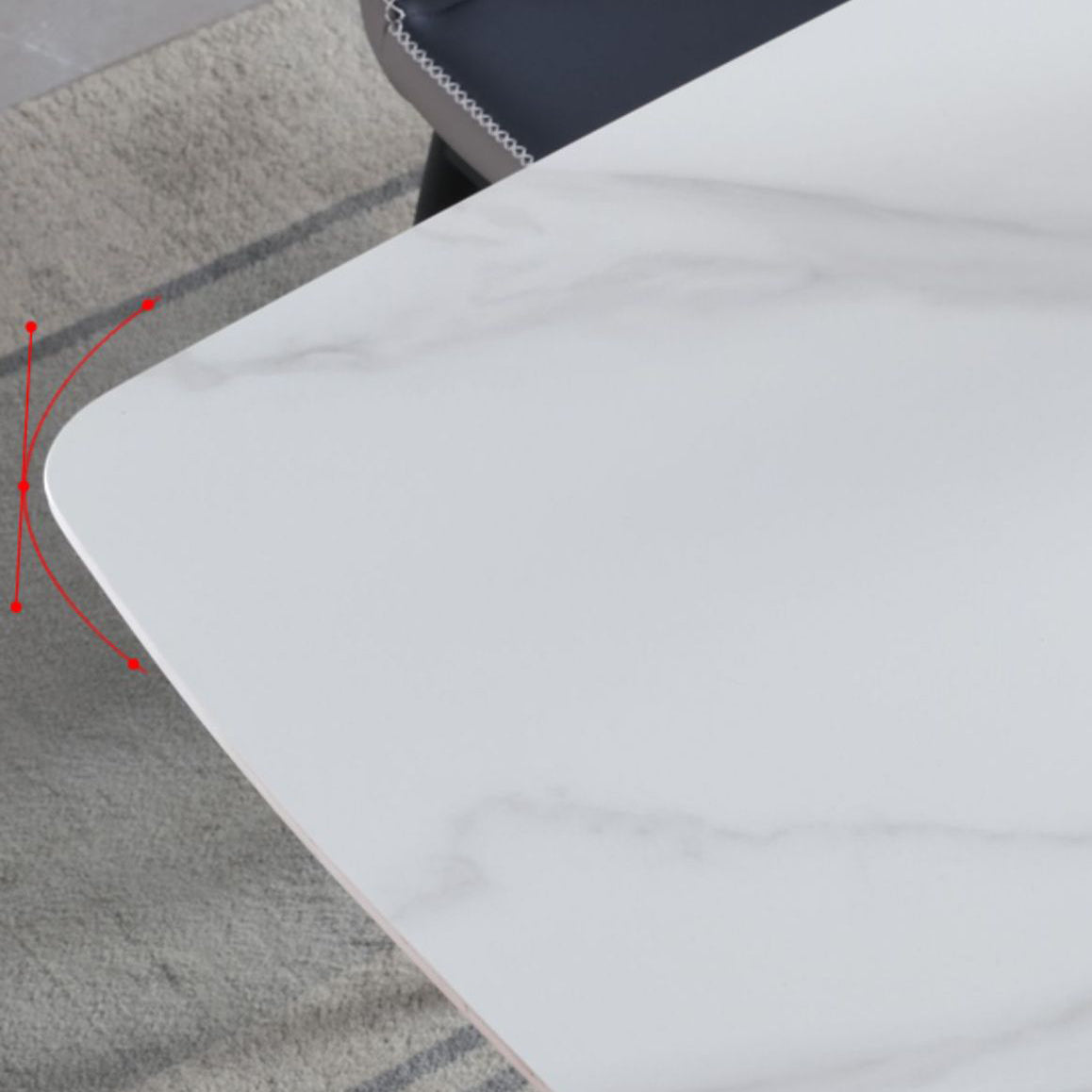 Rectangular Sintered Stone Dining Table Modern Dining Table with Steel Base for Home Clearhalo 'Dining Tables & Seating' 'Dining Tables' 'dining_table' 'furn' 'furn_dining_table' 'Furniture' 'Kitchen & Dining Furniture' 5597350