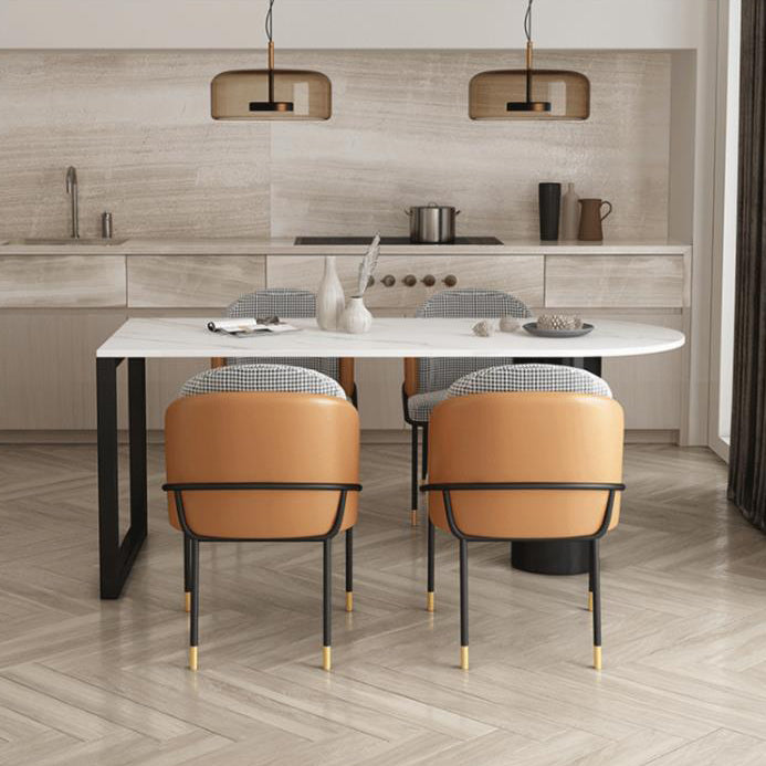 Tavolo da pranzo in pietra rotonda moderno mobili in legno massiccio nero con doppio piedistallo