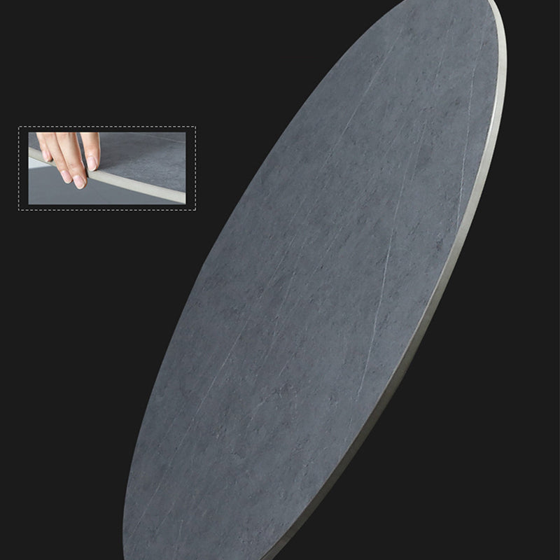 Tavolo da pranzo in pietra rotonda bianca nera mobili moderni con base di piedistallo